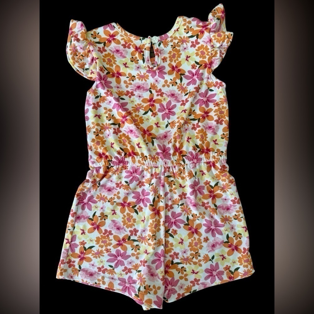 Floral Romper For Toddler Girl - Picture 2 of 2